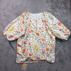 Cherry Betty 3XL Womens Floral Blouse 3/4 Sleeve Cotton Viscose NWT
